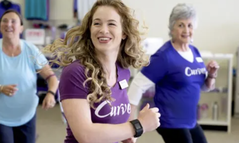 Three women working out