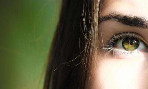 Woman with green eye