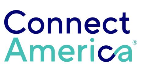 Connect America in purple and teal