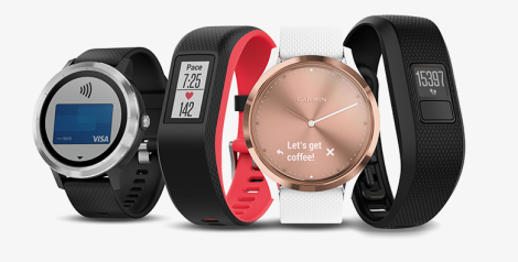 4 Garmin watches assorted colors and sizes