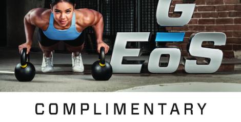 EoS logo with women doing pushups on kettlebells
